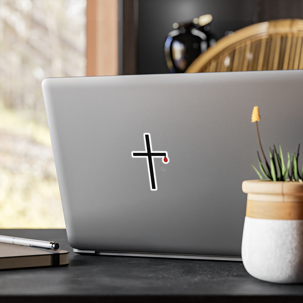Kiss-Cut Vinyl Decal – Bleeding Cross Christian Faith Sticker ...
