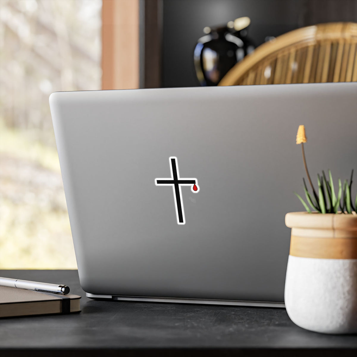 Kiss-Cut Vinyl Decal – Bleeding Cross Christian Faith Sticker ...