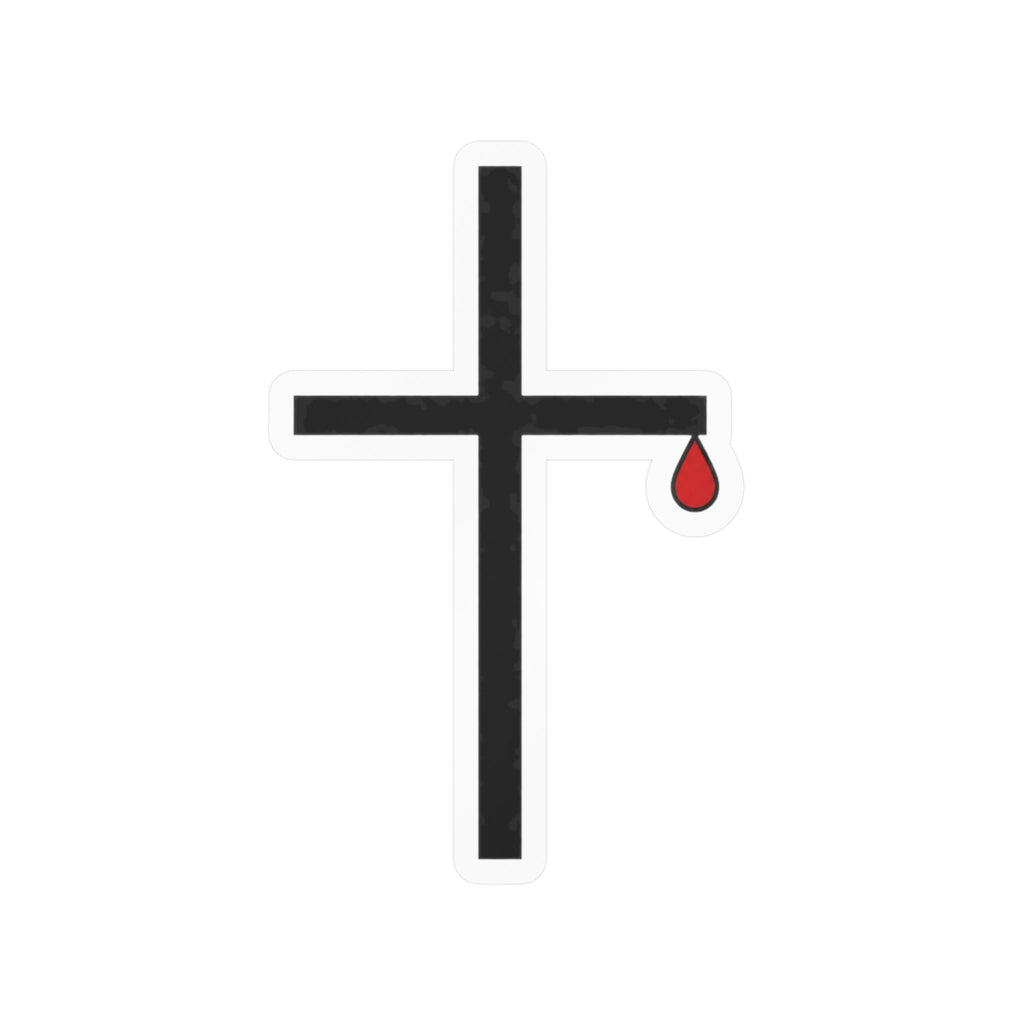 Kiss-Cut Vinyl Decal – Bleeding Cross Christian Faith Sticker ...